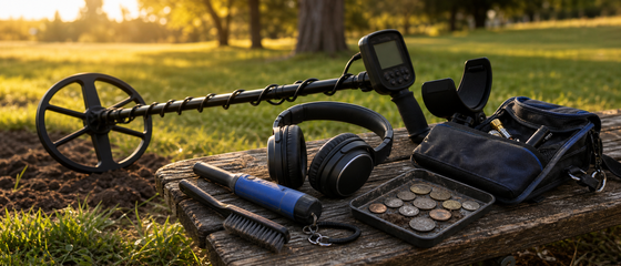 Metal Detecting Review themed Audible listening scene